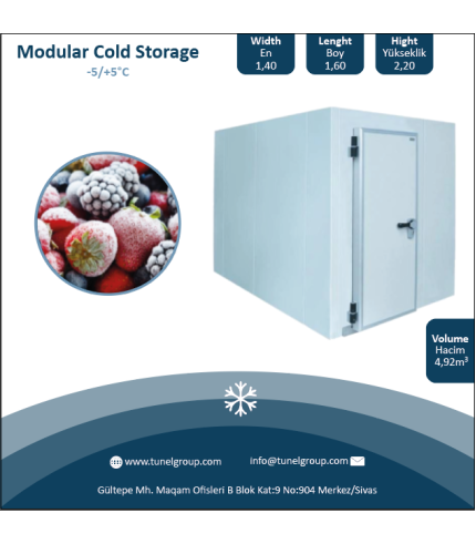 Modüler Soğuk Hava Deposu - Modular Cold Storage (-5 / +5°C) 4,90m³