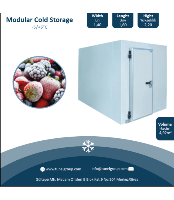 Modüler Soğuk Hava Deposu - Modular Cold Storage (-5 / +5°C) 4,90m³