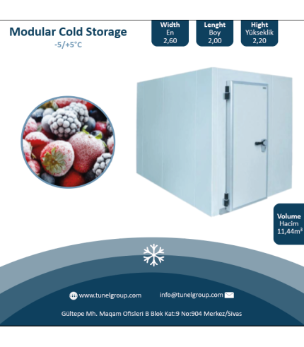 Modüler Soğuk Hava Deposu - Modular Coldroom(-5 / +5°C) 11,44m³