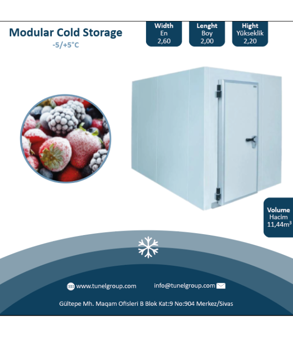 Modüler Soğuk Hava Deposu - Modular Coldroom(-5 / +5°C) 11,44m³