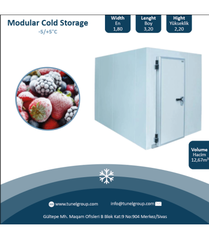 Modüler Soğuk Hava Deposu - Modular Coldroom (-5 / +5°C) 12,67m³