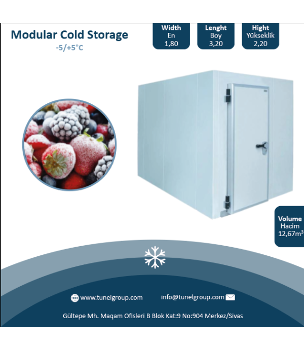 Modüler Soğuk Hava Deposu - Modular Coldroom (-5 / +5°C) 12,67m³