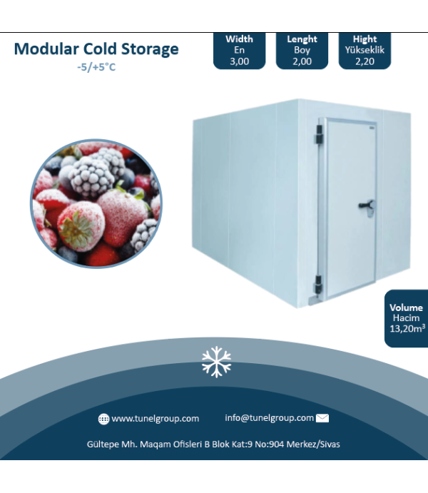 Modüler Donuk Hava Deposu - Modular ColdRoom (-5 / +5°C) 13,20m³