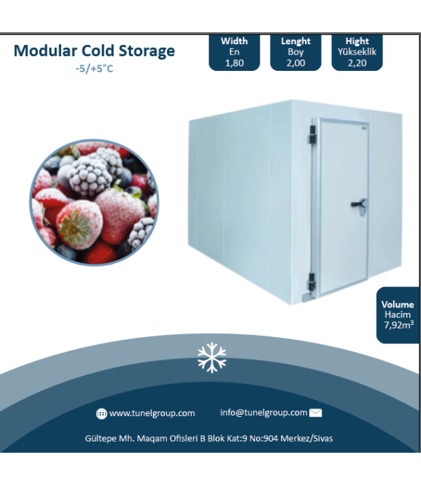 Modüler Soğuk Hava Deposu - Modüler Donuk Oda (-18/-22°C) 7,92m³