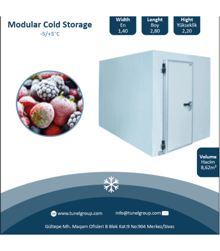 Modüler Soğuk Hava Deposu - Modular Coldroom(-5 / +5°C) 8,62m³