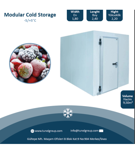 Modüler Soğuk Hava Deposu - Modular Cold Storage (-5 / +5°C) 9,50m³