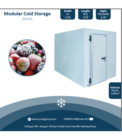 Modüler Soğuk Hava Deposu - Modular Coldroom (-5 / +5°C) 9,85m³