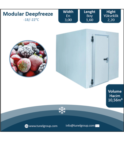 Modüler Soğuk Hava Deposu - Modüler Donuk Oda (-18/-22°C) 10,56m³