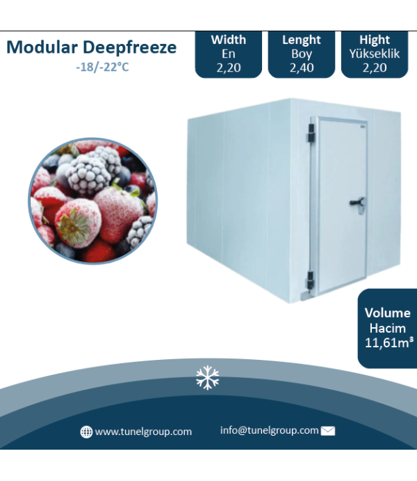 Modüler Donuk Hava Deposu - Modüler Donuk Oda (-18/-22°C) 11,61m³