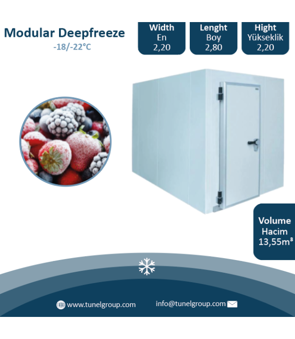 Modüler Donuk Hava Deposu - Modüler Donuk Oda (-18/-22°C) 13,55m³