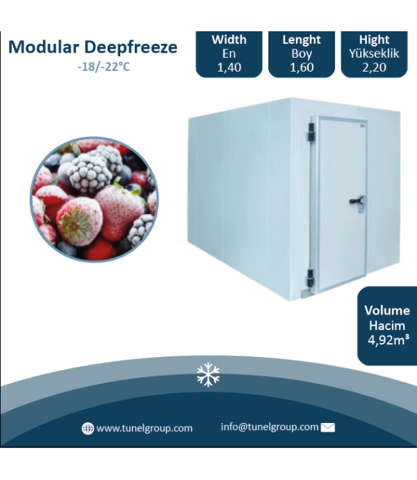 Modüler Soğuk Hava Deposu - Modular Deepfreeze Room (-18/-22°C) 4,90m³