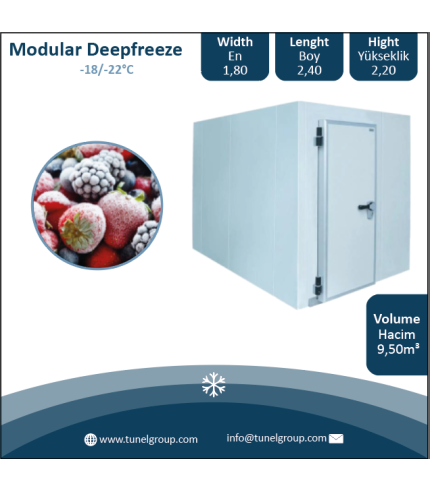 Modüler Soğuk Hava Deposu - Modüler Donuk Oda (-18/-22°C) 9,50m³