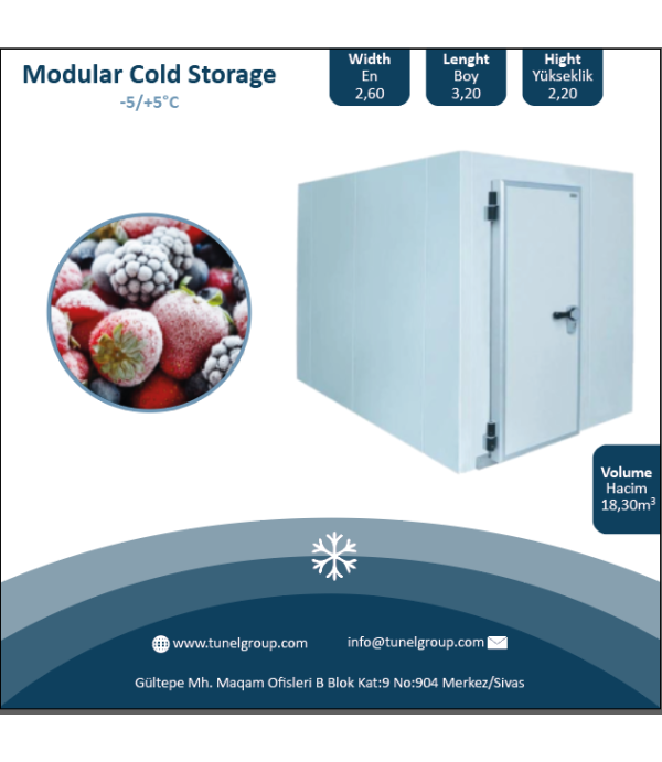 Modüler Donuk Hava Deposu - Modular ColdRoom (-5 / +5°C) 18,30m³