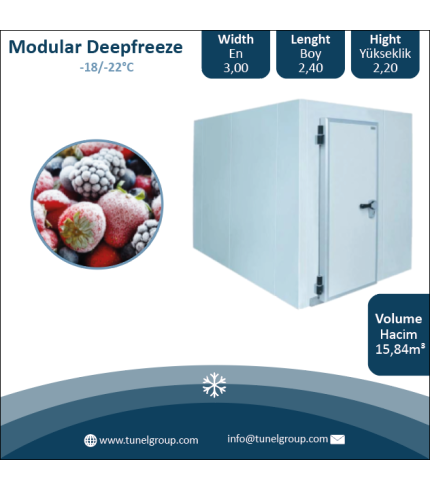 Modüler Donuk Hava Deposu - Modüler Donuk Oda (-18/-22°C) 15,84m³