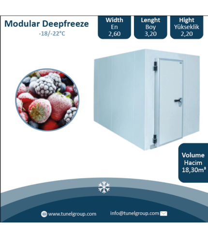 Modüler Donuk Hava Deposu - Modüler Donuk Oda (-18/-22°C) 18,30m³